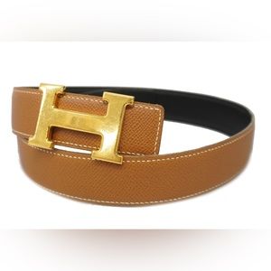 🚨 SOLD Hermes Constance Martelee H Reversible Belt Leather AUTHENTIC